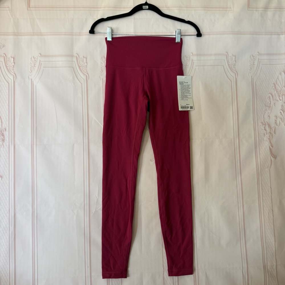 Lululemon Wunder Train HR Tight 28" Sz 4 Berry Rumble BRML NWT $98
